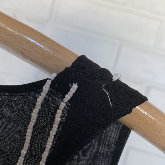 Parker Zuma Tank Silk Beaded Black White Size Medium - Picture 12 of 12